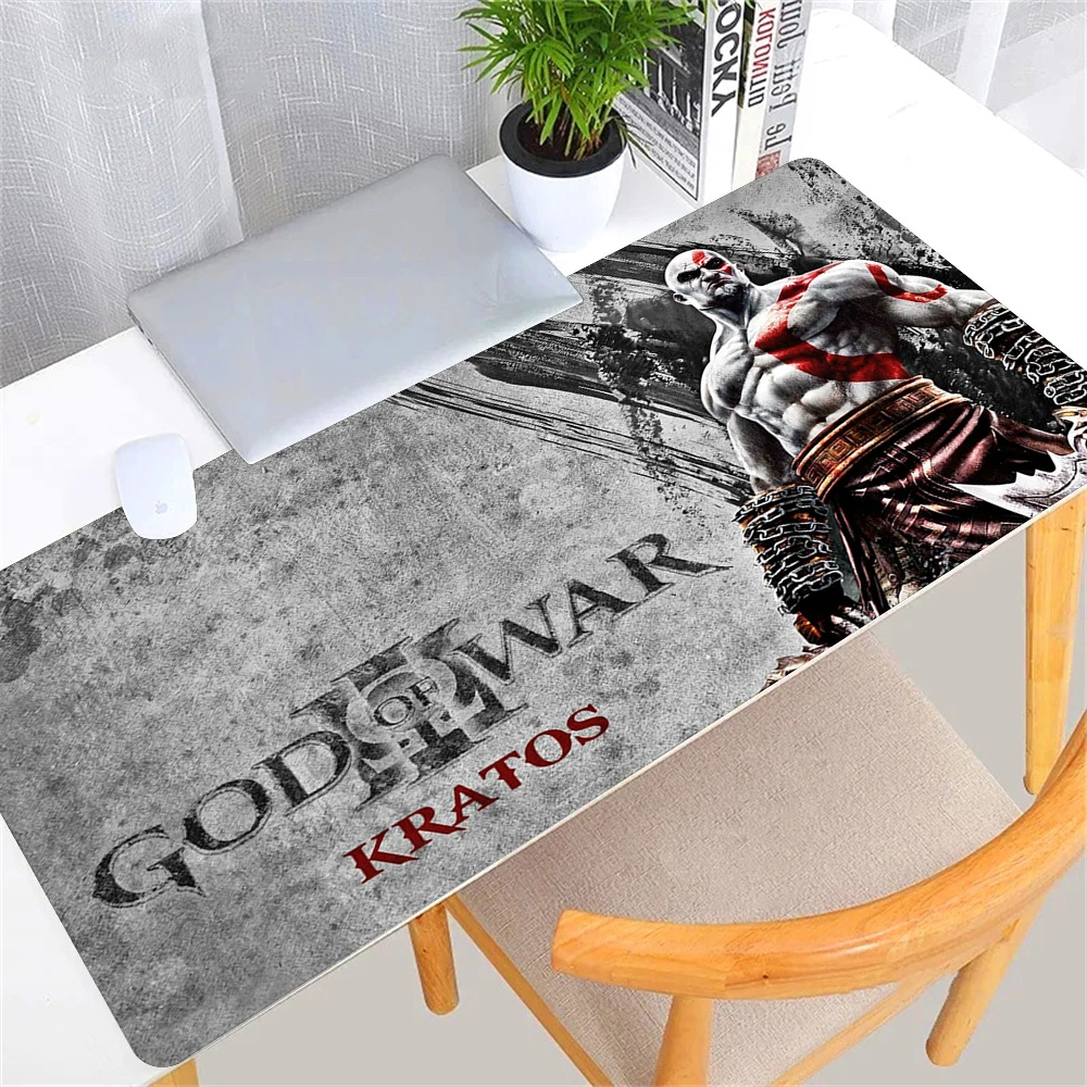 Large Game God of War Mousepad XL Desktop Natural  Rubber Desk Mat Kawaii Gaming Accessories Students Writing Pad Desk Mat 80x30