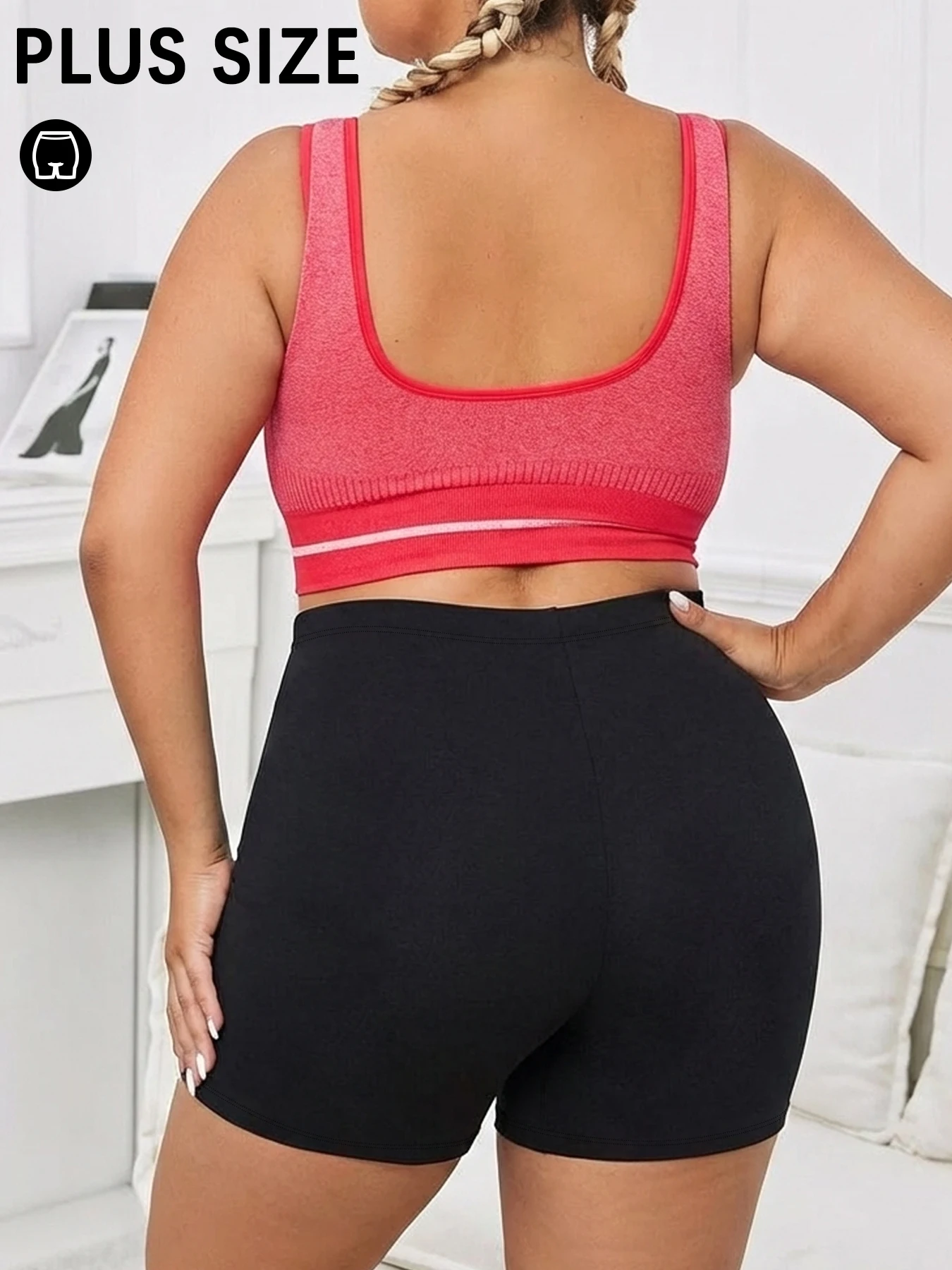 

Plus Size Women's Workout Biker Shorts Super Soft, High Elastic Yoga Running Cycling Gym Fitness Athletic Wear Shorts