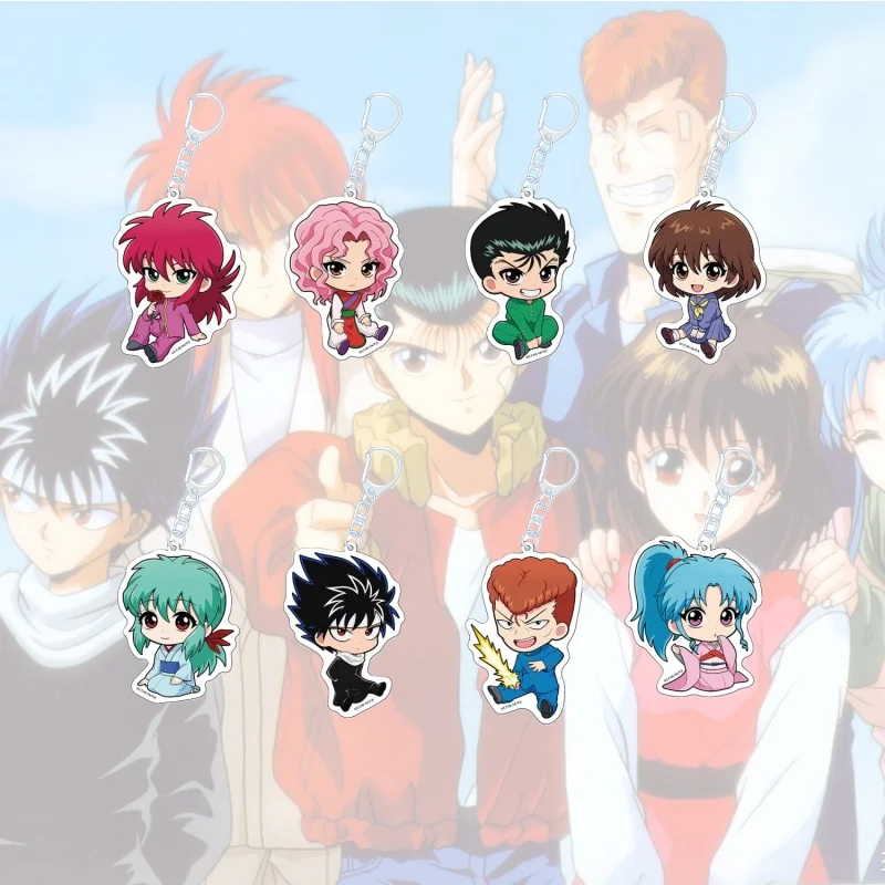 Regalos de Anime Yu Yu Hakusho, Botan, Kurama, Hiei, Kazuma, Kuwabara, Figura Acrílica, Llavero, Colgante, 6 cm