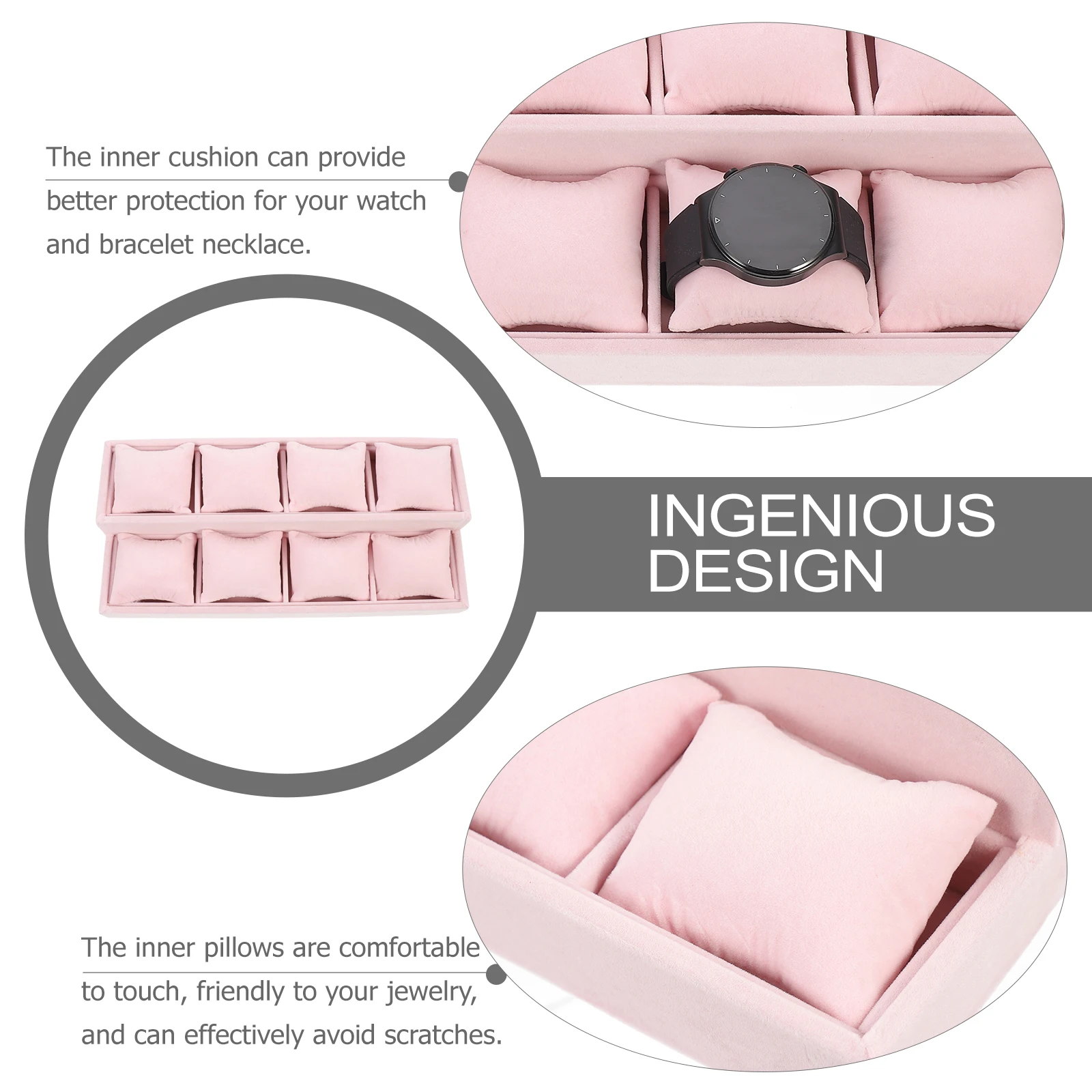 

Watch Display Plate Jewelry Storage Tray Pillow Design Lightweight Organizer for Bracelet Bangle Necklace Home