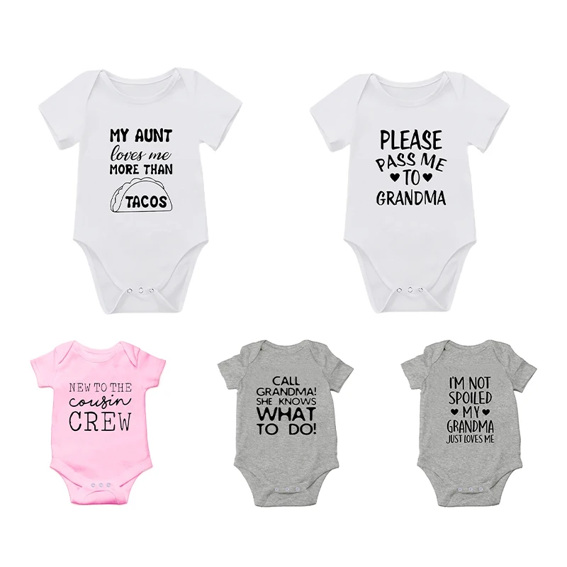 Summer Baby Clothes Bodysuit for Newborn Infant Jumpsuit Boys Girls Letter Print Short Sleeves Romper One-piece 0 to 24 Months