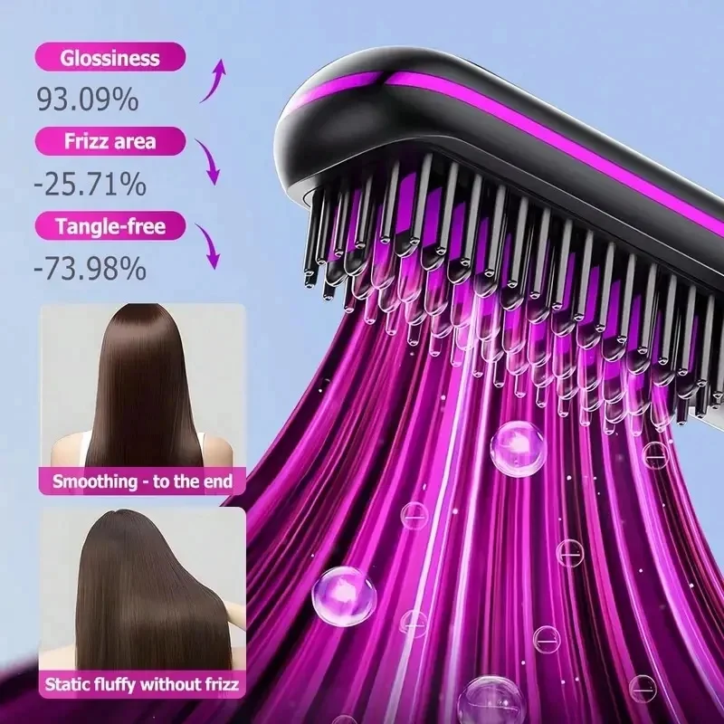 New women's wireless portable straightener, negative ion hot air straightening brush, effectively smooths curly hair, campus 26