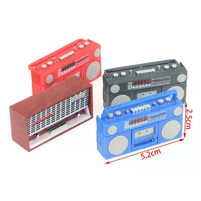1:12 Casa delle bambole in miniatura Modello radio Registratore Giocatore Giocattolo Decorazione per mobili per bambole