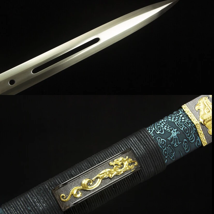 

110cm Youlong Hanjian Medieval Battle preparation katana full tang Manganese steel Edge Cutting Ninja Kung Fu Martial Arts Knigh