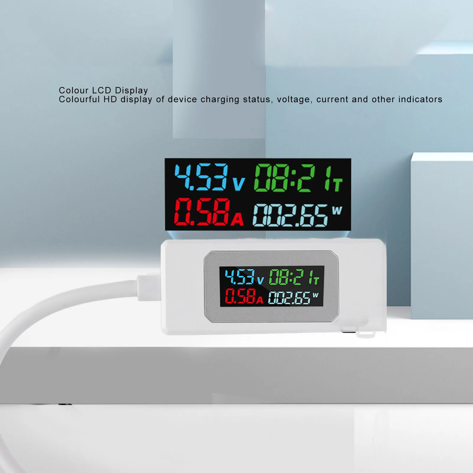 USB C テスター 4-30V 0-6.5A タイプ C 電圧電流電力容量作業時間充電器検出器電流計電圧計