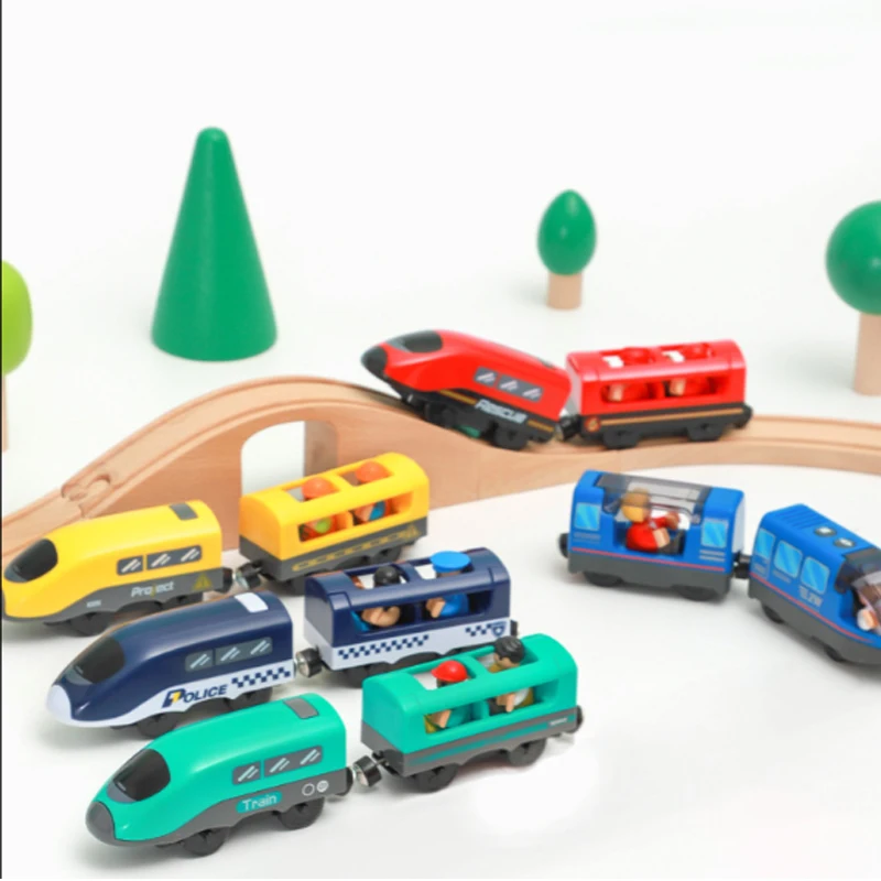 Hot New Toy Track  Electric Train Children's Track with Sound Electric Magnetic Train Compatible with Wooden Track W05