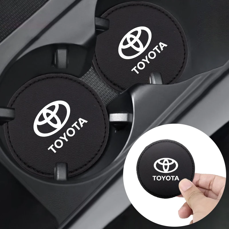 2Pcs Car Coaster Water Cup Bottle Holder Mat Anti-slip Pad For Toyota Verso Sienna Yaris Avalon Camry Fortuner Highlander Rav4