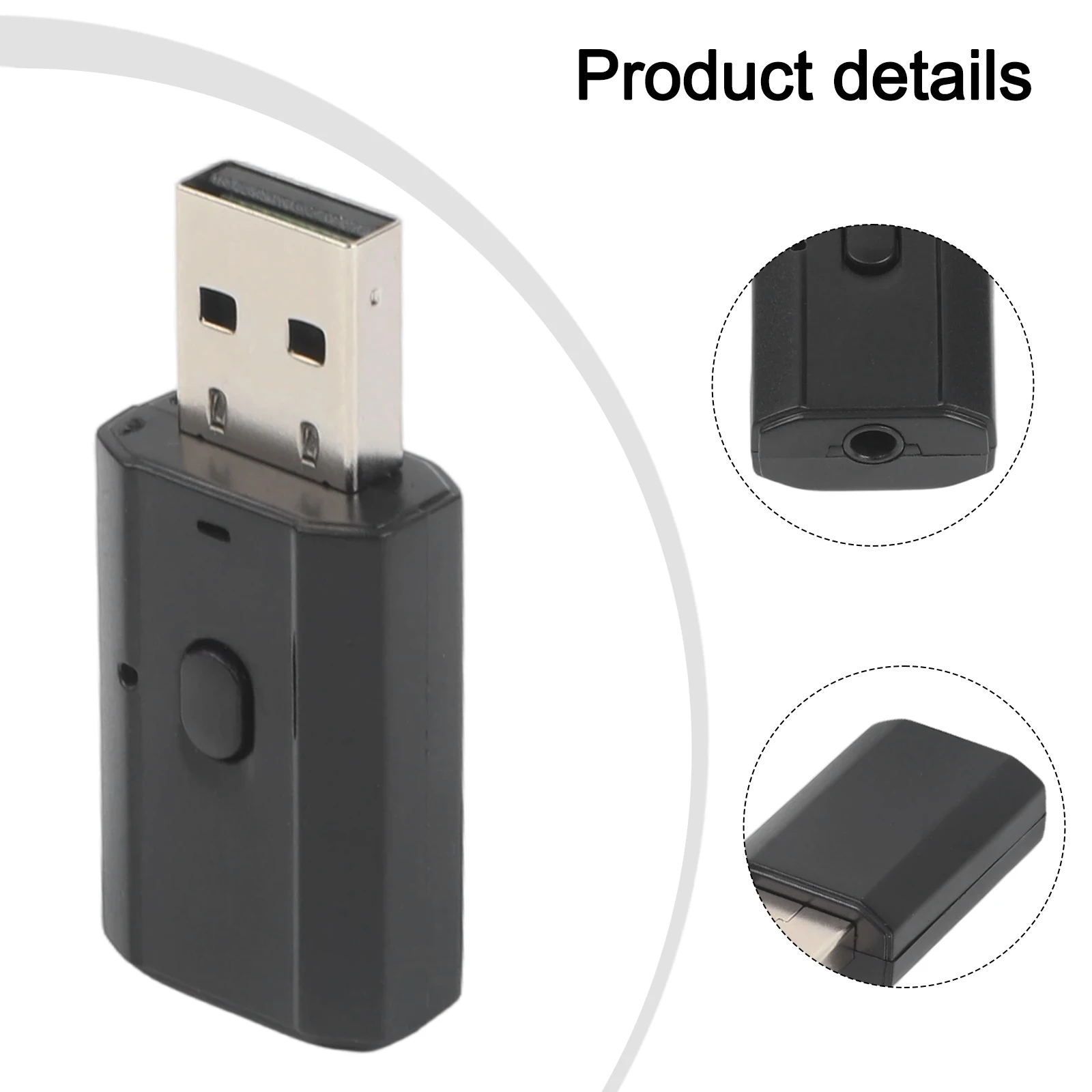 USB Wireless Transmitter Bluetooth-compatible Audio Transmitter Cable Length Answer Hands Free Calls Part Name