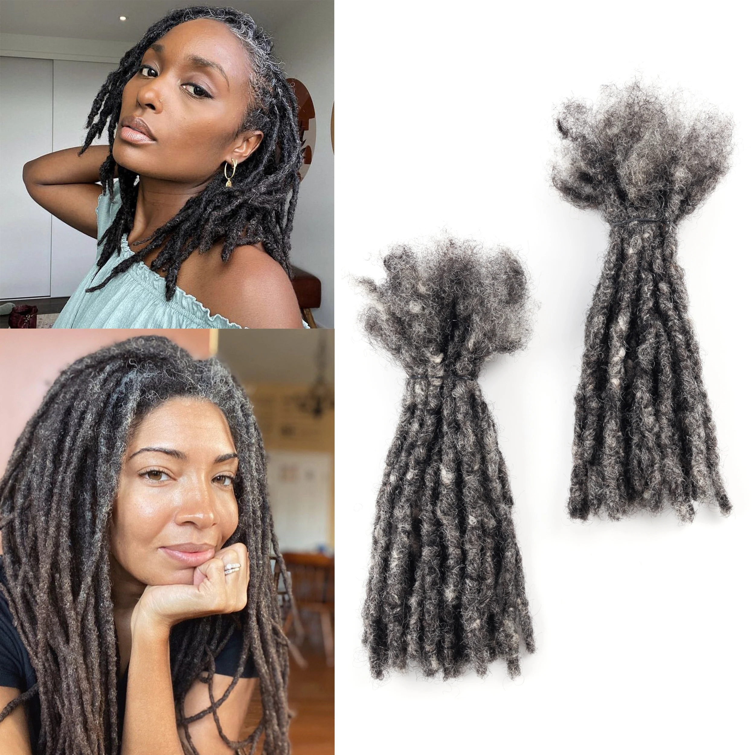 20Strs/Pack 0.6cm Handmade Interlocs Virgin Human Hair Dreadlocks Wholesale Price Manufacturer Customizable Human Hair Extension