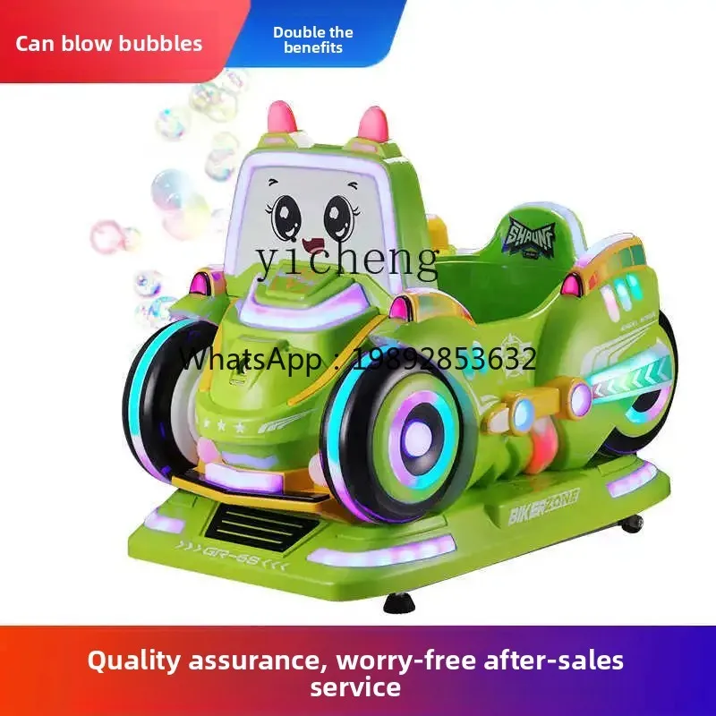 

Tqh Coin Kiddie Ride Door Commercial Bubble Blowing LCD Screen Cartoon Toy Children Electric Rocking Machine