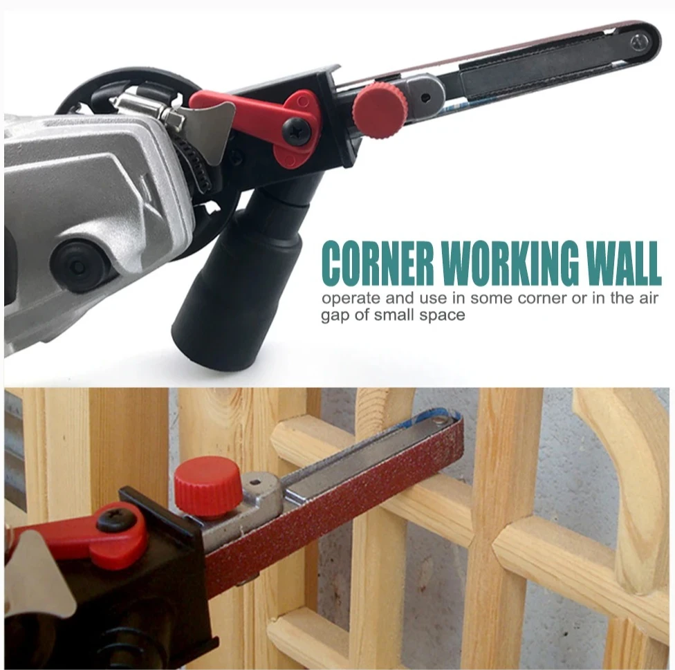 

M10 M14 Angle Grinder to Belt Sander Adapter, Conversion Kit with Abrasive Belt for 100mm 125mm Electric Grinder