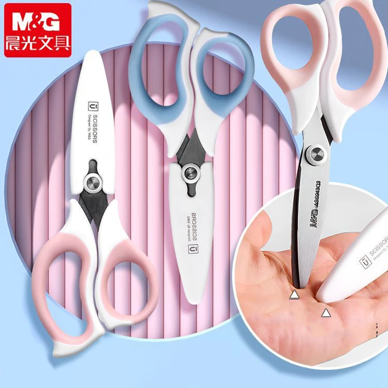 M&G Kids Scissors, 5.9'' Safety Toddler Scissors with Cover - Classroom Bulk Pack for Ages 4-16 - Assorted Colors Craft