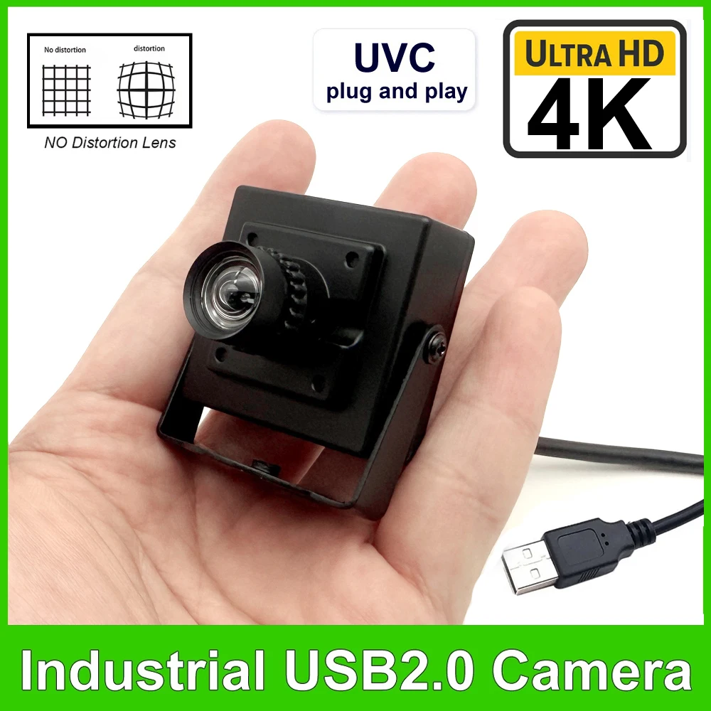 

USB-камера 4K 8MP для стриминга, 2K 30FPS, без искажений, с объективом 5MP 3.6мм, для прямых трансляций на TikTok/YouTube