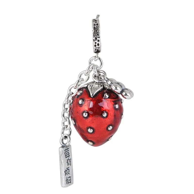 

Модный серебряный кулон S925, простой мультяшный дизайн, цветение сливы, клубника, ювелирные изделия своими руками