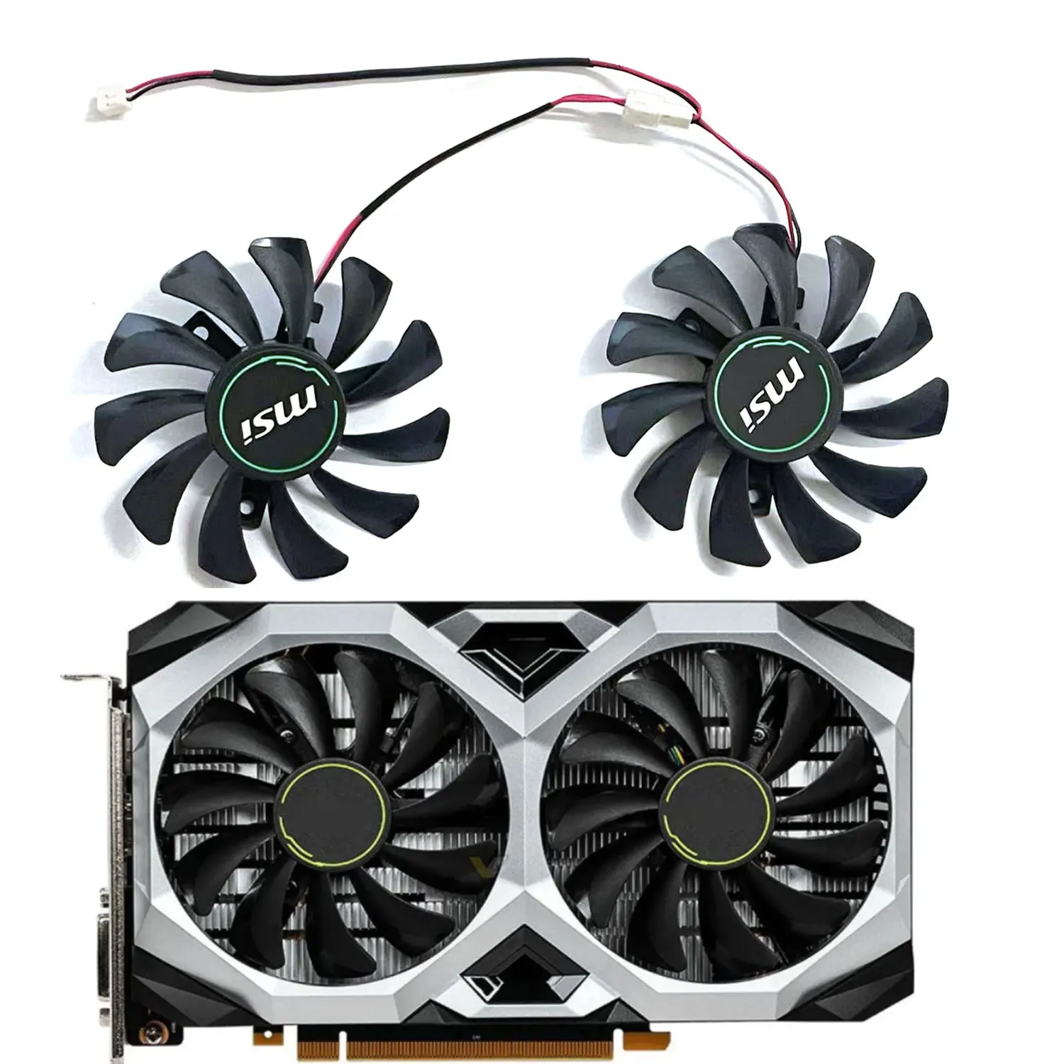 

Brand new 75MM HA8010H12F-Z 2PIN GTX1650 GPU fan for MSI GEFORCE GTX 1650 Super Ventus XS graphics card fan