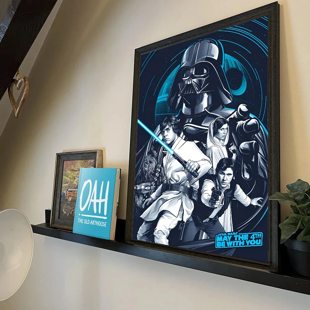 1 قطعة فيلم ستار W-Wars ملصق ذاتي اللصق الفن ورق مقاوم للماء ملصق مقهى بار غرفة جدار ديكور