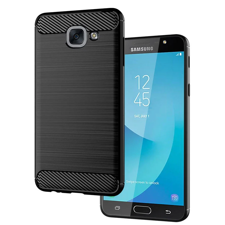FERISING Case For Samsung Galaxy J7 Max Case Silicone TPU Bumper Shockproof Carbon Cover for Samsung Galaxy J7 On Max G615 G615F