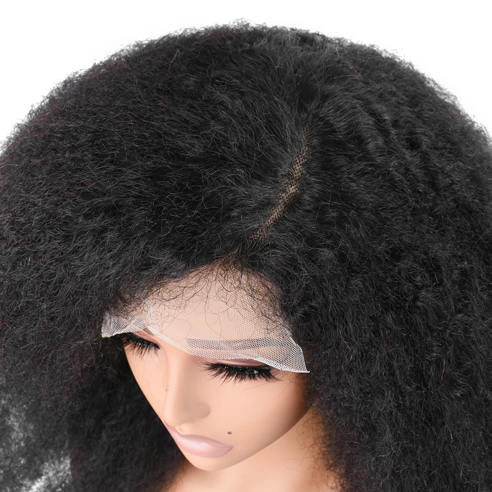 

Sapphire Afro Kinky Curly Lace Wig 5x5 Transparent Lace Human Hair Wigs For Women Peruvian Remy Hair Pre Plucked Natural Color