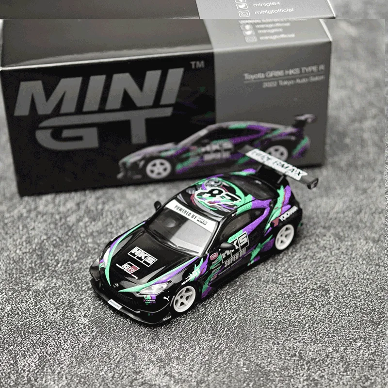 MINIGT 1/64 Toyota GR86 HKS TYPE R 2022 Tokyo Auto Salon MGT01005-CH voiture en alliage jouets véhicule à moteur moulé sous pression modèle pour les enfants