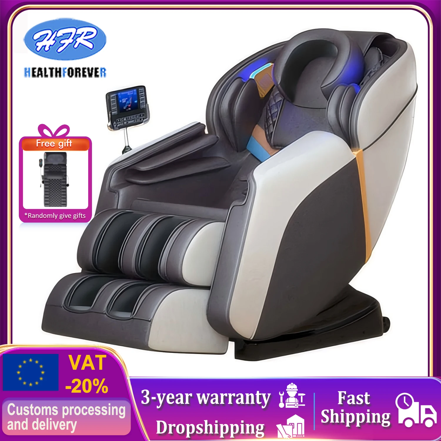 

massage chair 4d zero gravity Full body Electric Intelligent Massage Chair Heating Bluetooth Kneading massage chairs full body