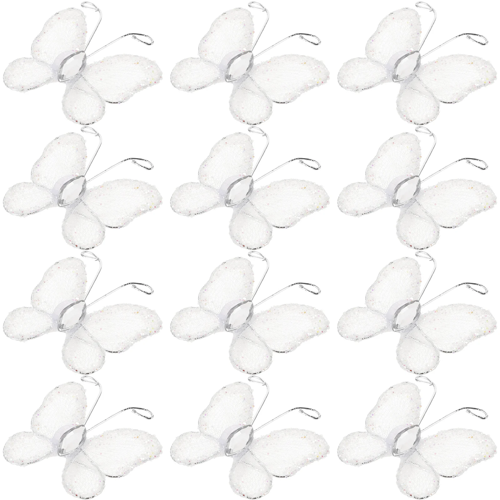 

50pcs Mesh Wired Wedding Favor Butterfly Butterflies 3x3cm Decorative Glittering Wedding Favors Craft Scrapbooking