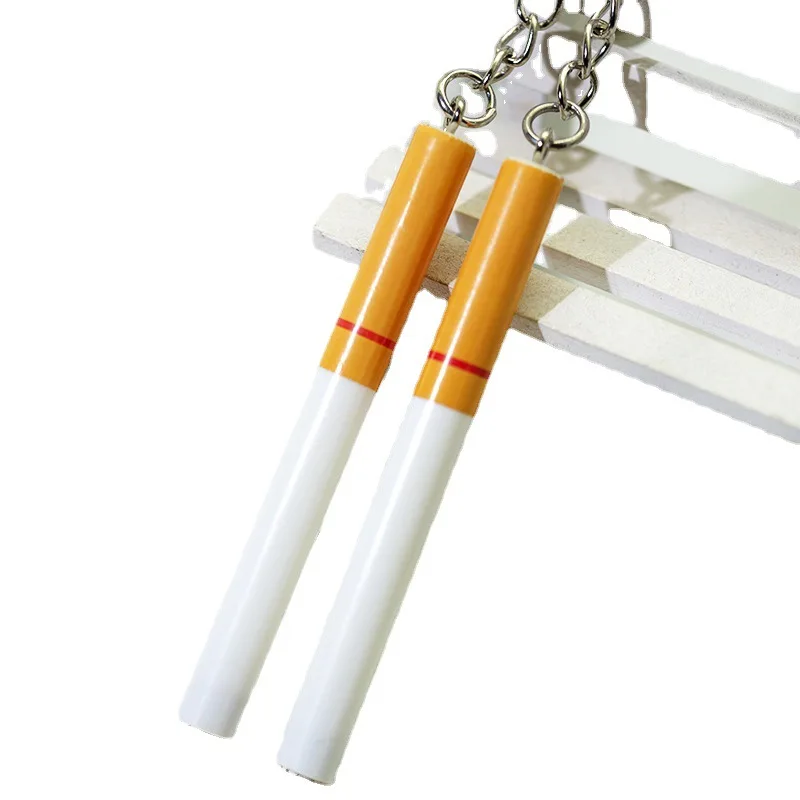 Creative Simulation Pvc Cigarette Key Chain Fashion Cute Bag Pendant Accessories Car Key Ring