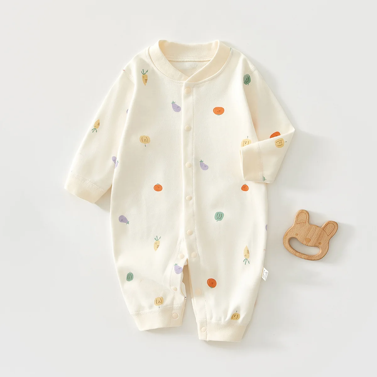 AYNIGIRLL 0–18 Monate Baby-Body ohne Knochen, einreihiger Strampler für Jungen und Mädchen, Cartoon-Body, einreihiger Overall – Detail 12