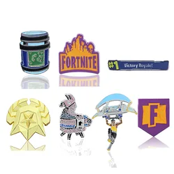 Fortnite Game Alpaca Parachute Keychain Metal Badge Pendant Fans Gift Cosplay Props