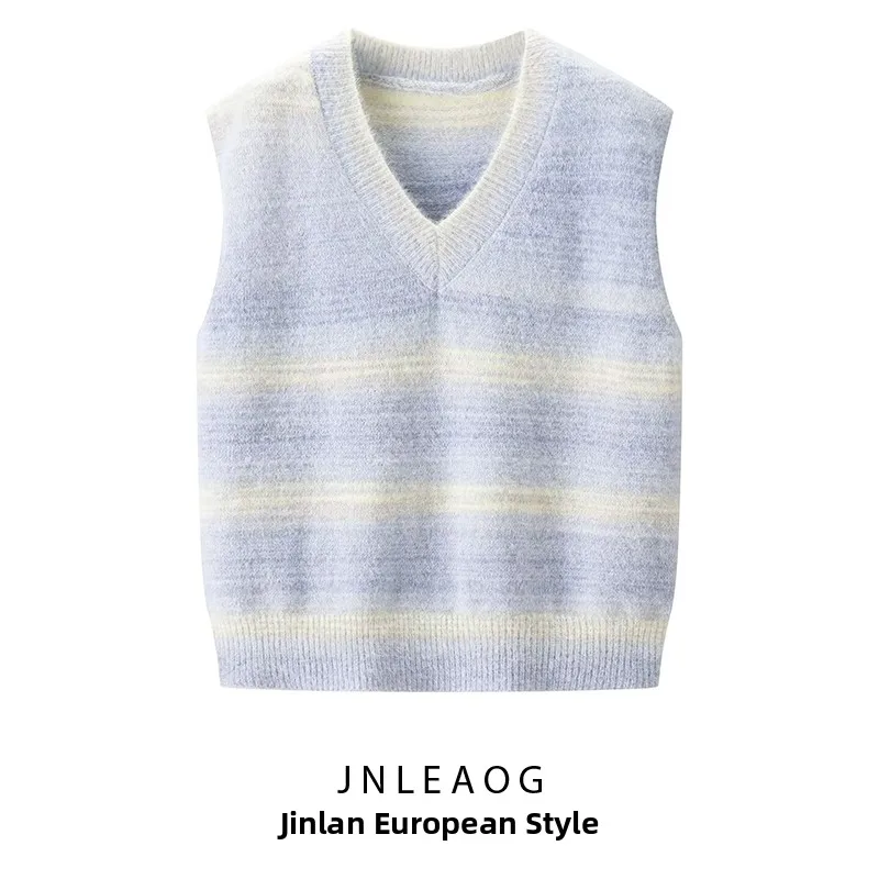 

JNLEAOG Autumn New Women's Knitted Vest ort Sve Layering Top round Ne No Button Polyester Fiber Commute Sle