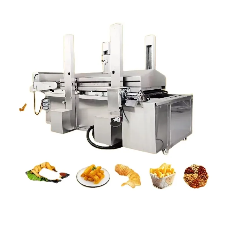 Continuous Automatic Deep Frying Machine Line for Potato Chips Chicken Nugget Fish Meat Ball Tortilla Chip Snack Food Custom