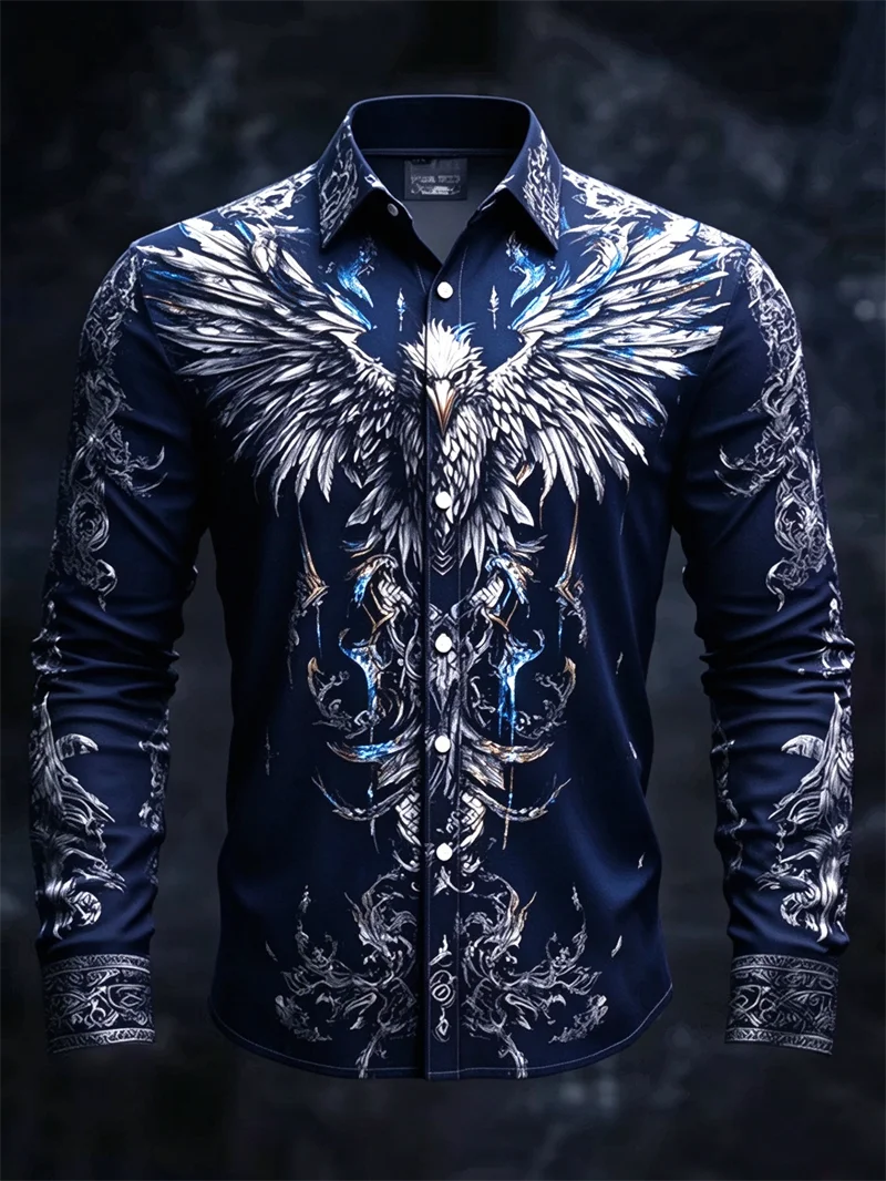Christmas men's long sleeved shirt 3D colorful shirt Christmas long sleeved shirt fashionable men's shirt