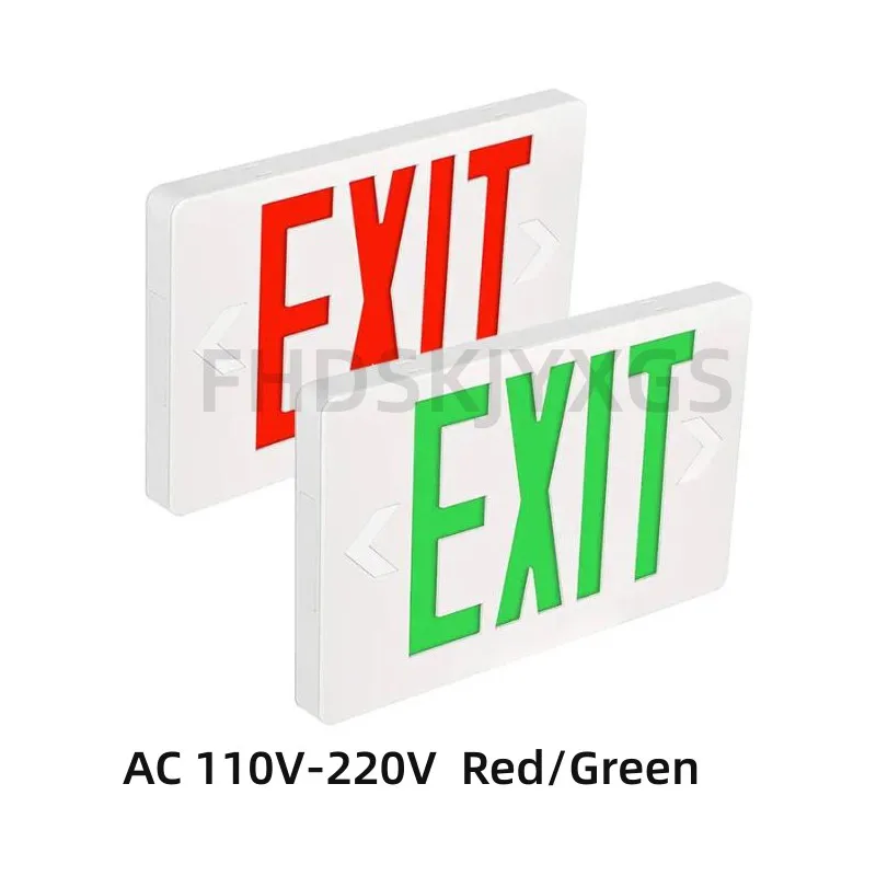 Ac 85-265V LED Red/Green Exit Emergency Sign Exit Safety Indicator Light Exit Emergency Lamp For Hotel and Other Public