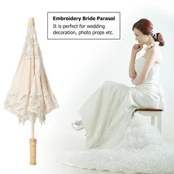 Handmade Lace Flower Embroidery Parasol Wedding Bride Photography Umbrella Handmade Umbrella Lace Umbrella Lace Flower Umbrella