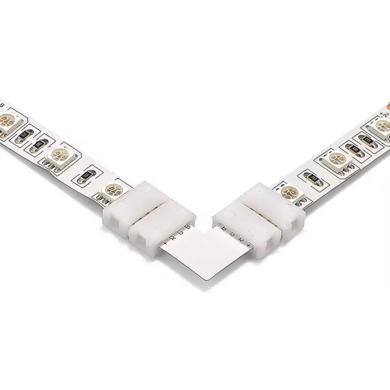 موصل LED، 10 قطع L-Boards 20 قطعة مشابك توصيل 4 سنون، مناسبة 4 دبابيس متعددة 10 مم أضواء شريط LED #4