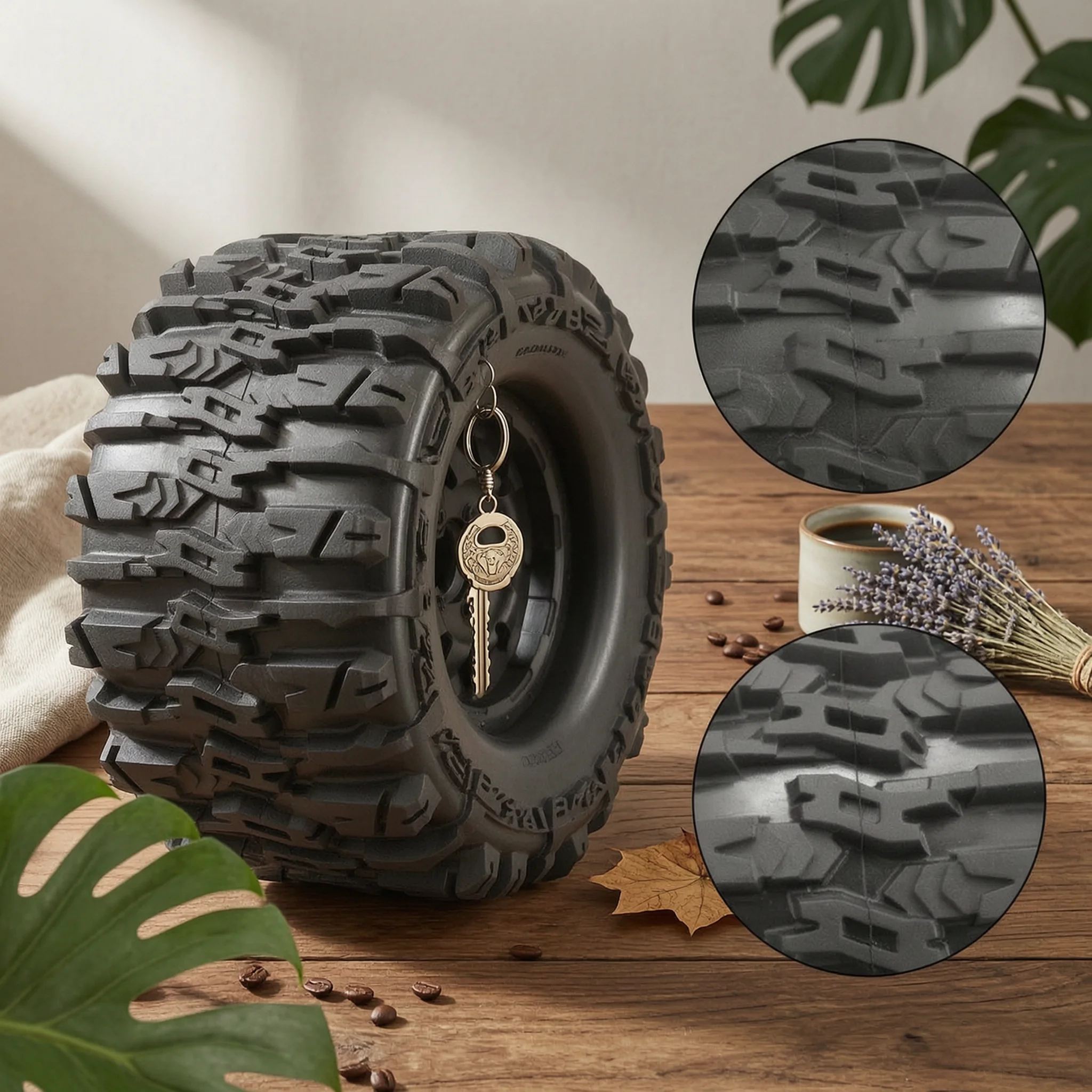 2 Pieces RC Monster Truck Tires All-Terrain RC Tires with Hex Adapters Traction Long-Lasting