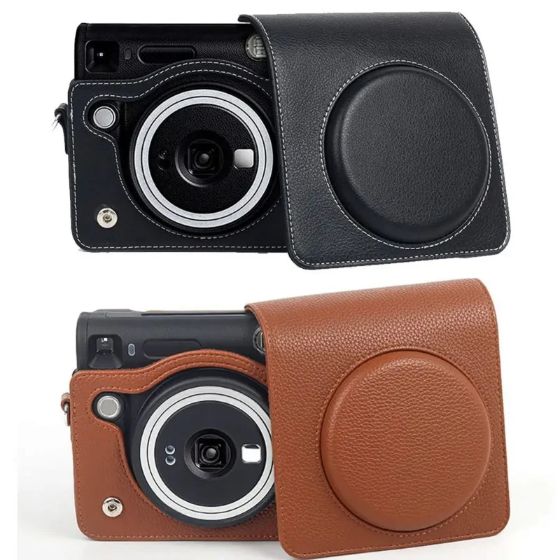 

For Fujifilm Instax Square SQ40 Instant Camera Case Adjustable Strap Protective Cover Photography Pouch PU Leather Storage Bag