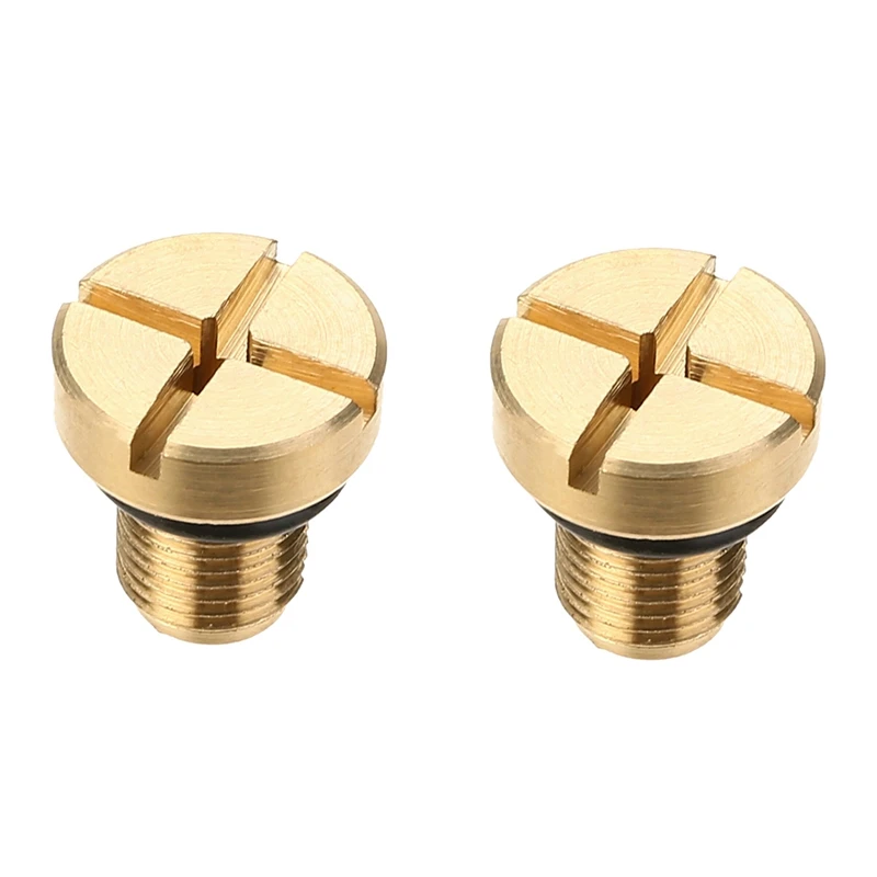 2X 17111712788 Radiator Overflow Coolant Expansion Tank Bleeder Screw Gold For BMW E36 E39 E46 Etc.