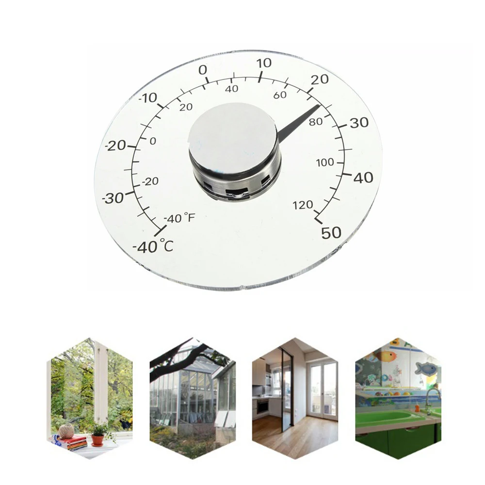 

Thermometer Temperature Transparent Clear Outdoor Window Self-adhesive Thermometer Waterproof Thermometer for Indoor Outdoor