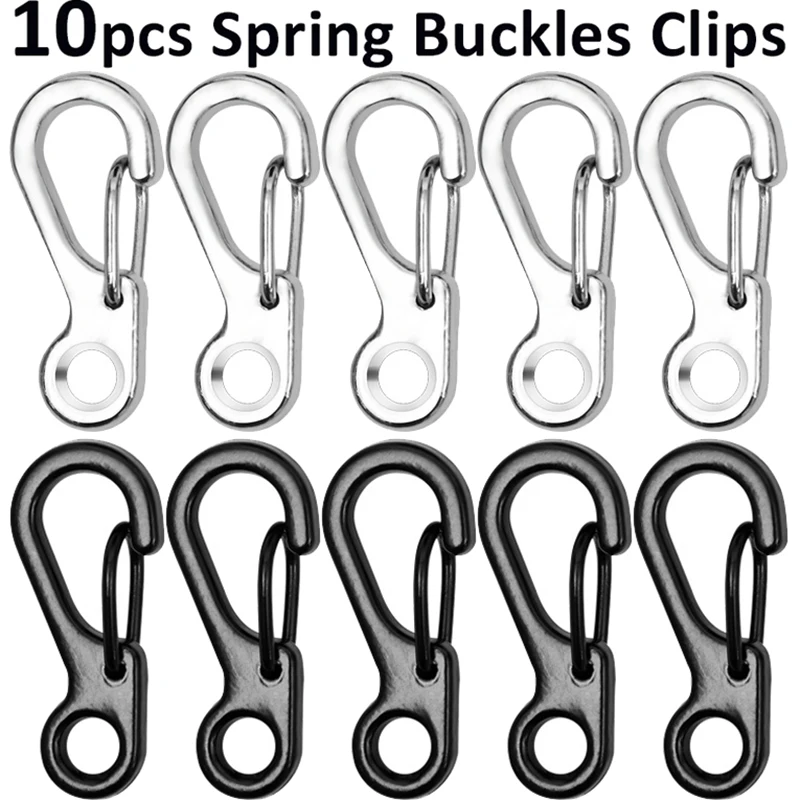 10pcs Lobster Clasp Buckle Keychian Carabiners EDC Equipment SF Mini Hook Outdoor Camping Hiking Buckles Alloy Spring Snap Hooks