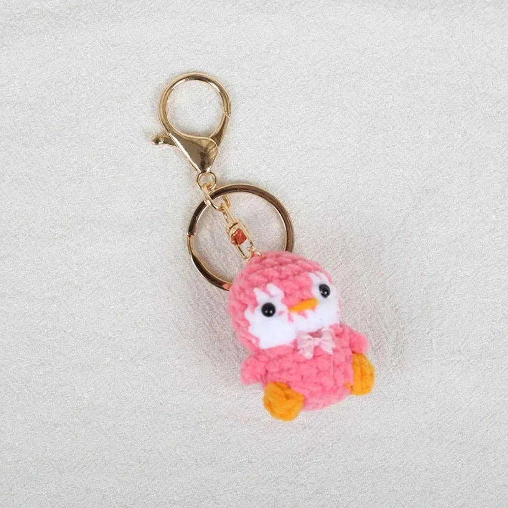 Mini Penguin Series Crochet Keychain Handmade Crochet Cartoon Penguin Doll Keychain Knitted Pendant view 6