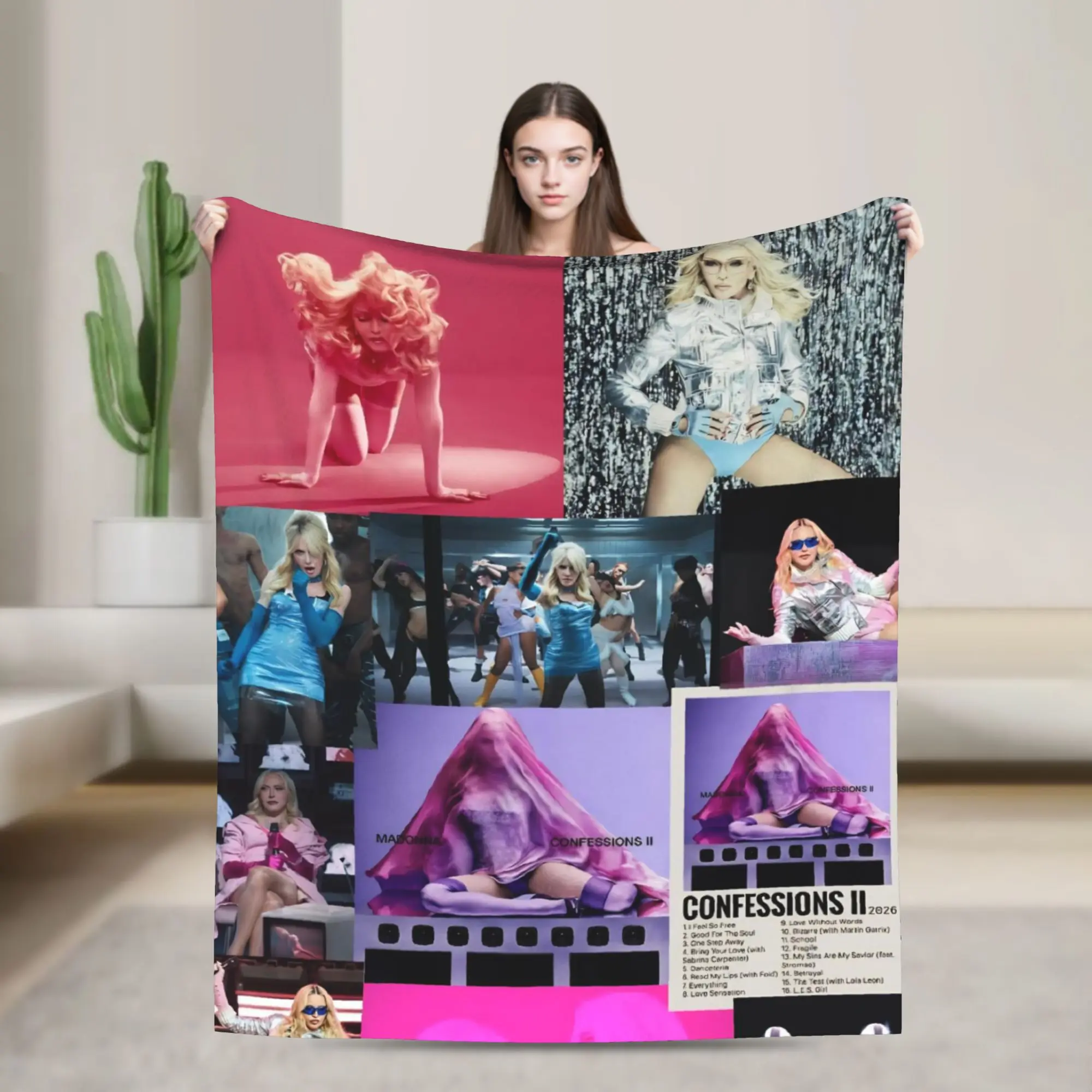 M-Madonnas Confessions II Throw Blanket for Couch Fuzzy Soft Plush Blanket 50x60 Inch Multiple Sizes Bedspreads for All Seasons