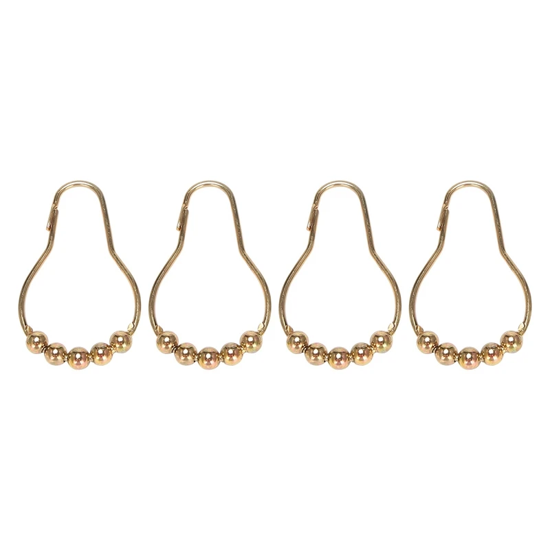 Hot Selling-Easy Install Rustproof Shower Curtain Hooks Frictionless Stainless Steel - Easy Glide Shower Rings Gold Set Of 36 Ho