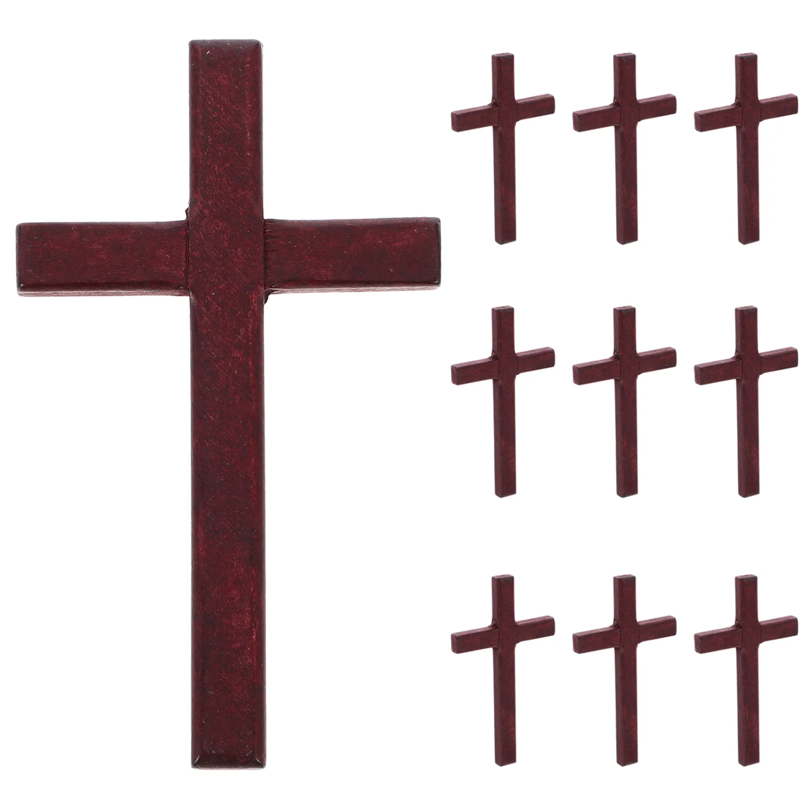 10 Pcs Wooden Cross Ornament Decorative for Crafts Gift Grasp Church Handheld The