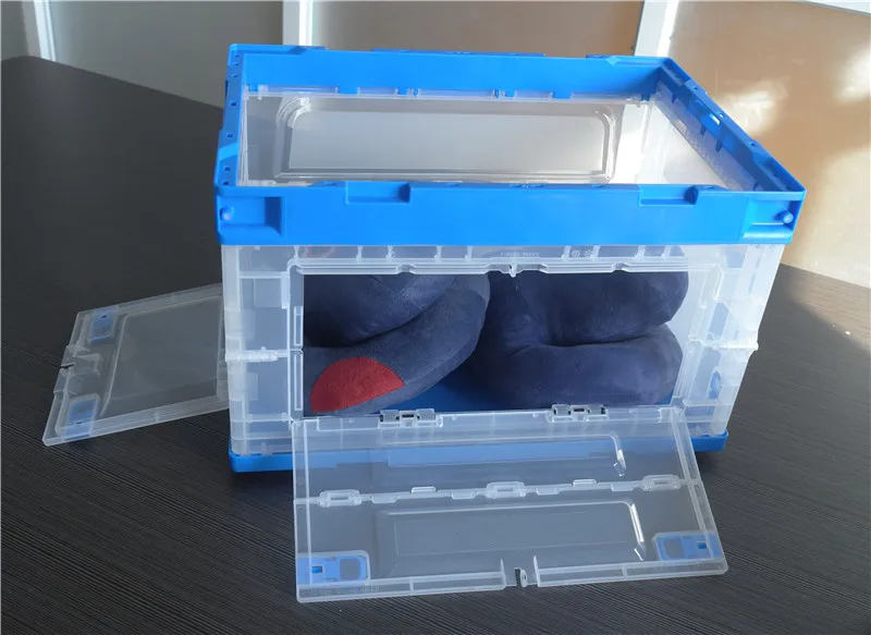 Plastic Multi Purpose Storage Foldable Plastic Box Storage Solid Box with Open Front Crate Container for Transportin