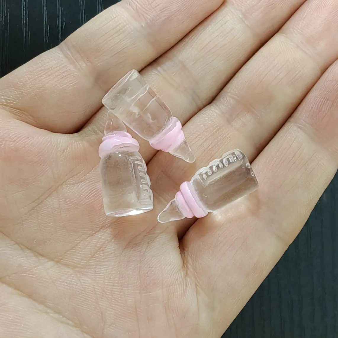 10 stücke 10*22mm Simulation Mini Miniatur Milch Baby Flasche Fütterung Flaschen Für DIY Schlüsselbund Anhänger Puppenhaus Zubehör – Detail 12