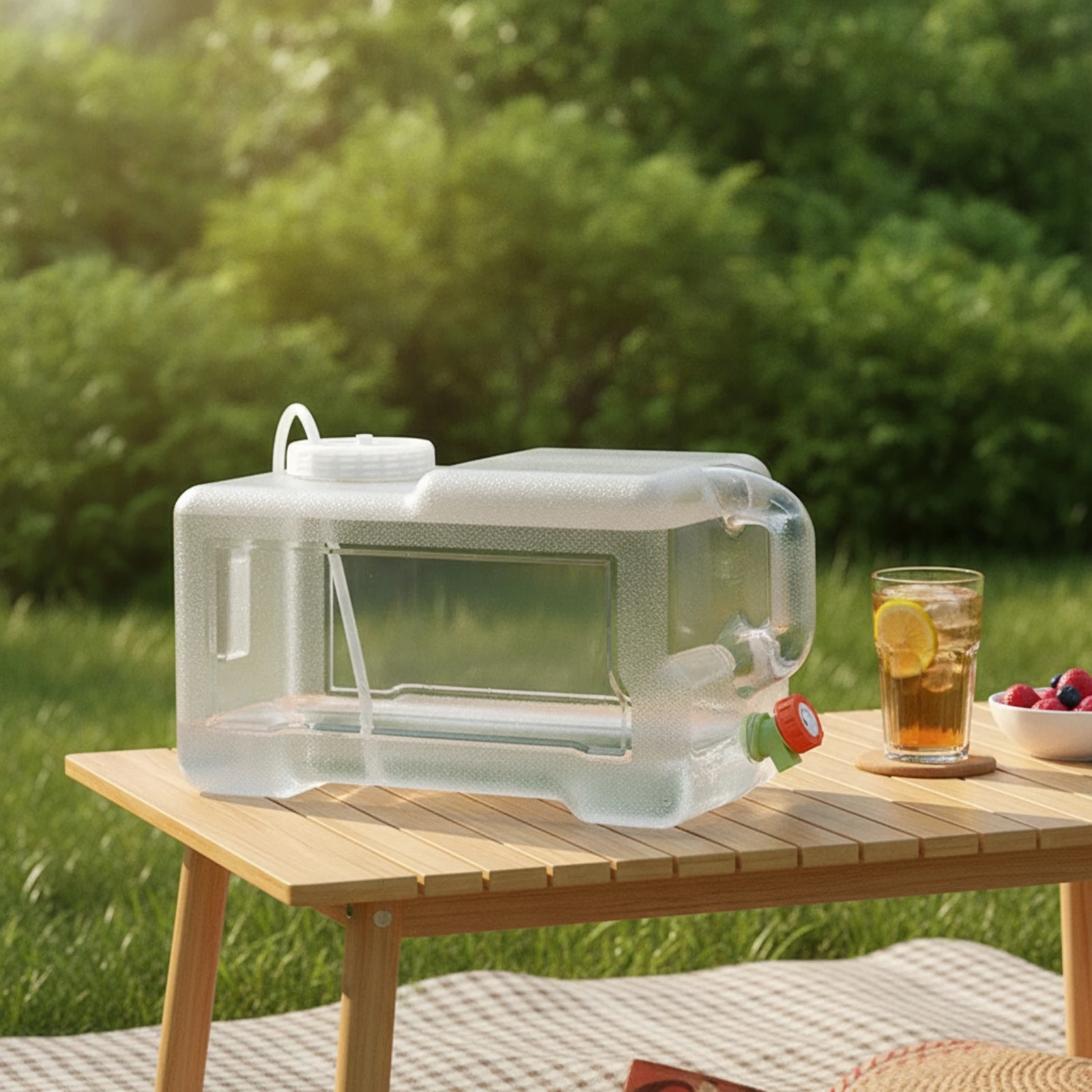 Water Container with Faucet Transparent Container with Spigot and Lid Water Container with Lid Easy to Use for Tea Lovers, Home