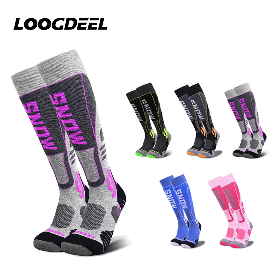 Loogdeel High Quality Merino Wool Knee Ski Socks High Long Winter Outdoor Thermal Hiking Snowboard Thicken Warm Sports Socks