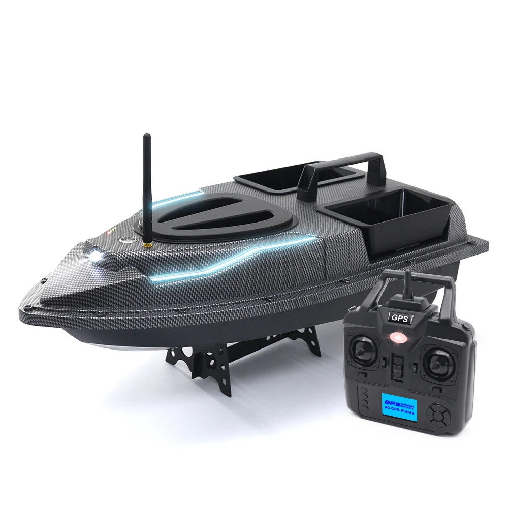 Hot Sale Bait Boat 40 GPS Anchor Points Dual Hoppers 500M Auto Return Carp Fishing Boat With Steering Light