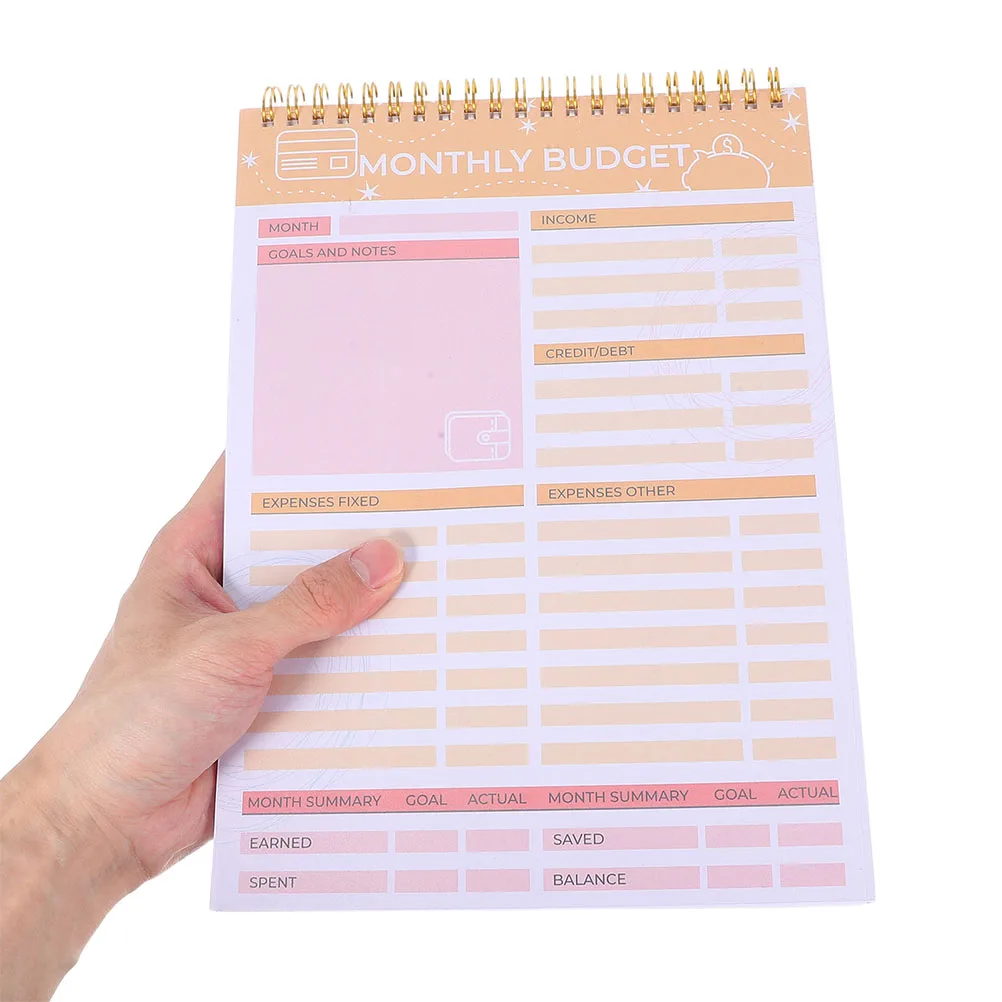 2 قطعة دفتر تعقب النفقات التجارية تصميم غطاء أنيق مساحة كافية للفواتير تتبع التوفير جهاز تعقب النفقات الشهرية #1