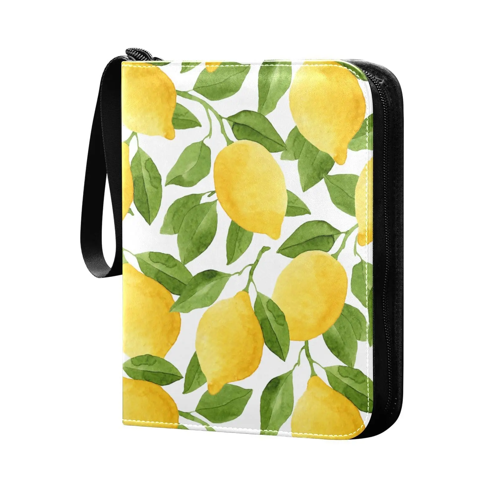 Lemons Trading Card Binder 4 Pocket Card Binder, 400 Double Sided Pocket Album Sport Game Cards, Unique Card Collection Storage